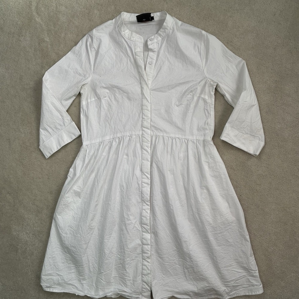 Tuckernuck Royal Shirt Dress White Medium Cotton Poplin Crisp Minimalist Preppy